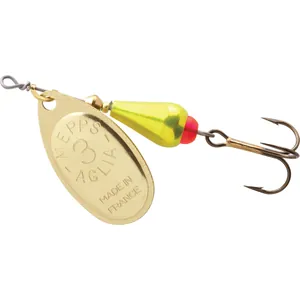 Mepps Aglia BRITE Nr. 3 Chartreuse Body, Gold Blade salikums