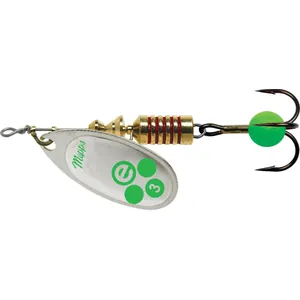Mepps Aglia-e Nr. 3 Silver, Hot Green krāsojums