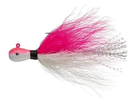 Mepps Bucktail Jig briežastes džigs rozā un baltā krāsā