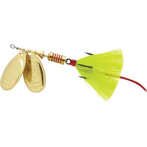 Mepps Double Blade Aglia Nr. 3 Gold & Gold, Yellow Tail salikums