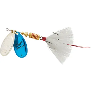 Mepps Double Blade Aglia Nr. 3 Silver & Blue Platium, White Tail salikums