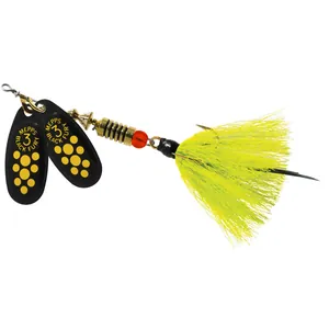 Mepps Double Blade Black Fury Nr. 3 Yellow Dot, Yellow Tail salikums