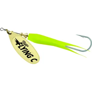Mepps Flying C Gold Blade/Hot Chartreuse Sleeve spineris