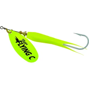 Mepps Flying C Hot Chartreuse Blade and Sleeve spineris