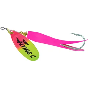 Mepps Flying C Hot Pink-Chartreuse Blade/Hot Pink Sleeve spineris