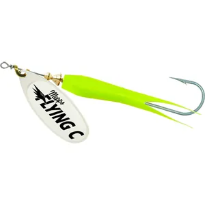 Mepps Flying C Silver Blade/Hot Chartreuse Sleeve spineris