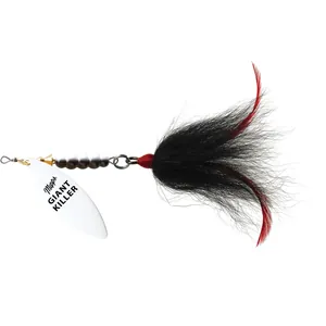 Mepps Giant Killer Bucktail Hot White, Black Tail salikums