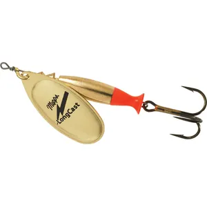 Mepps LongCast Gold Body, Orange Fin, Gold Blade spineris