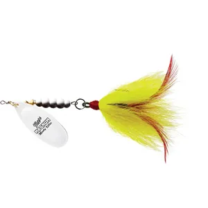 Mepps Magnum Musky Killer Dressed Hot White, Yellow Tail salikums
