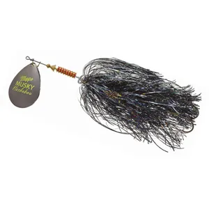 Mepps Musky Flashabou Black Platium, Black Tail salikums