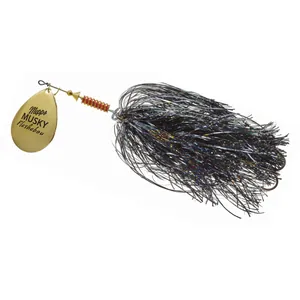 Mepps Musky Flashabou Gold, Black Tail salikums