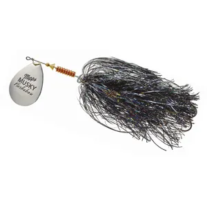 Mepps Musky Flashabou Silver, Black Tail salikums