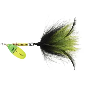 Mepps Musky Killer Hot Green/Chartreuse, Black/Chartreuse Tail salikums