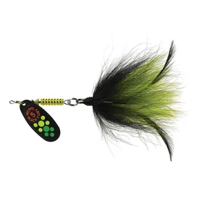 Mepps Musky Killer Hot Firetiger Dot, Black/Chartreuse Tail salikums