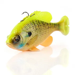 Savage Gear Pulse Tail Bluegill Line Thru Chartreuse Gill krāsa