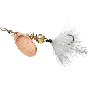 Mepps Spin Fly Hackle Dressed Copper, White Hackle salikums