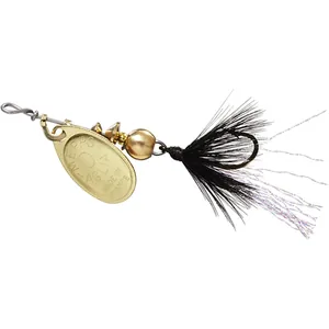Mepps Spin Fly Hackle Dressed Gold, Black Hackle salikums