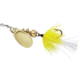 Mepps Spin Fly Hackle Dressed Gold, Yellow Hackle salikums