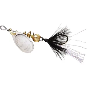 Mepps Spin Fly Hackle Dressed Silver, Black Hackle salikums