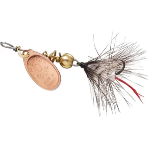 Mepps Spin Fly Wooly Worm Copper, White salikums