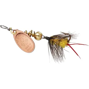 Mepps Spin Fly Wooly Worm Copper, Yellow salikums