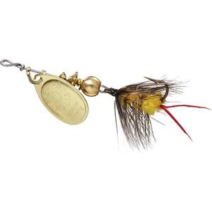 Mepps Spin Fly Wooly Worm Gold, Yellow salikums