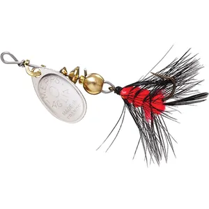 Mepps Spin Fly Wooly Worm Silver, Black/Orange salikums