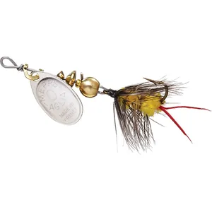 Mepps Spin Fly Wooly Worm Silver, Yellow salikums