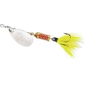 Mepps Aglia Dressed Treble Silver, Yellow Ultra Lite salikums