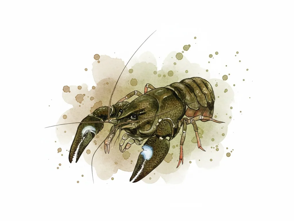 Amerikas signālvēzis (Pacifastacus leniusculus) - sugas zīmējums
