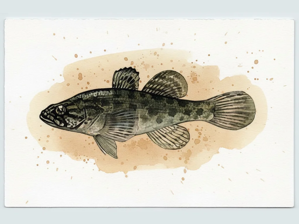 Rotans (Perccottus glenii) - sugas zīmējums no sāniem